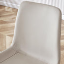 Light gray artificial leather backrest cushion dining chair, black metal legs, curved widened cushion design for more comfort, suitable for restaurants, kitchens, bedrooms, offices.(6 chairs) 0502