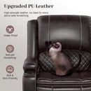 Grey Leather Reclining Loveseat Set With Console And Chairs