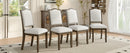 Farmhouse Dining Chairs Set of 4, Upholstered Dining Chairs with High Back, Modern Seating for Kitchen, Bedroom & Living Room(Beige+Brown)