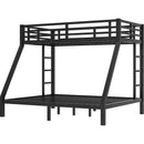 Metal Twin XL over Queen Bunk Bed for Teens and Adults,Space-Saving/Noise Reduced/No Box Spring Needed,Black