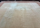 Modern Tibetan Rug 11 x 14.6, Wool and Silk, Simple Design, Handmade Large Area Rug, Cream