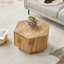 MDF material hexagonal coffee table with drawers.Made of high-quality materials,Adopting a unique hexagonal design,simple and elegant without losing personality.