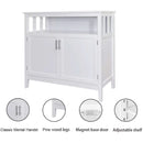 White Buffet Cabinet With 2 Doors And Adjustable Shelf