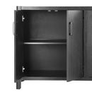 Mirod Farmhouse Style 4-Door Cabinet with Natural Finish, A Rustic Accent for Entryways or Small Spaces