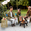 Outdoor Wicker Patio Bistro Set 3 Piece With Glass Table