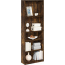 Amber Pine Adjustable 5-Tier Bookcase With Durable Shelves