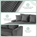 Modular Corduroy Sectional Sofa with Bluetooth Speakers, USB Charger, Cup Holders, Storage, and Ottoman in Dark Gray