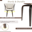 Mid-Century Modern Dining Chair - 360° Swivel, PU Leather, Ergonomic Design, Beige Upholstery, Bentwood Frame, Set of 2