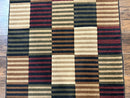 Vintage Power Loomed Rug 3.6 x 5, Brown Beige Black Tan, Box Design
