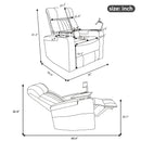 Premium Power Recliner with Storage Arms, Cupholders, Swivel Tray Table and Cell Phone Stand, Brown PU Leather, 35'' x 29.9'' x 41.2''