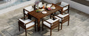 TREXM 7-Piece Patio Dining Table Set for 6, Outdoor Furniture Sets with 72.8' Rectangle Table, Patio Table and Chairs Set with Removable Cushions for Backyard, Garden, Poolside (Mocha + Beige Cushion)