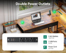 79 Inch L Shaped Desk With Power Outlets And LED Lights