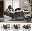 Zero Gravity Power Reclining Sofa Grey With USB Ports