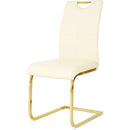Modern Light Yellow PU dining chair Living room chair Upholstered chair, gold metal chair leg design, kitchen, living room, bedroom, dining room side chair (Set of 4)