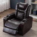 Power Recliner Chair With USB Ports And Cup Holders Brown