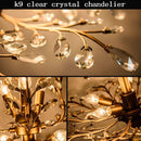 Gold Three Light Crystal Chandelier Ceiling Fixture With Adjustable Chain