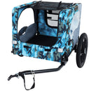 Outdoor Heavy Duty Collapsible Pet Bike Trailer with 16-Inch All-Terrain Wheels & Universal Hitch – Foldable Dog/Cargo Carrier Cart for Bicycles, blue, grey
