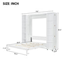 Queen Murphy Bed Wall Bed with Storage Doors, White