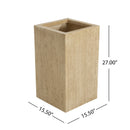 MGO Handmade Planter Box, Travertine Finish, 27''H