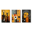 African Abstract Wall Art Set 3 Pieces