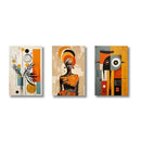 African Abstract Wall Art Set 3 Pieces