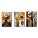 African Abstract Wall Art Set 3 Pieces
