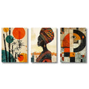 African Abstract Wall Art Set 3 Pieces