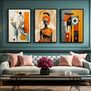 African Abstract Wall Art Set 3 Pieces
