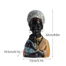 African exotic black mother and child figurines living room decor