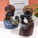African exotic black mother and child figurines living room decor