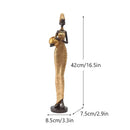 African style black woman resin figurine living room decor gold accents