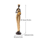 African style black woman resin figurine living room decor gold accents