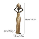 African style black woman resin figurine living room decor gold accents
