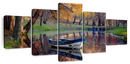 Autumn Lake Boat Wall Art