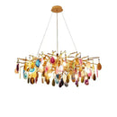 Agate designer led chandelier colorful gold light for dining room