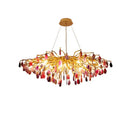 Agate designer led chandelier colorful gold light for dining room