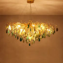 Agate designer led chandelier colorful gold light for dining room
