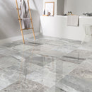 agora royal gray exotic marble 18x36 polished installed on modern house floors