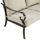 Black Aluminum Deep Seating Loveseat with Cushions