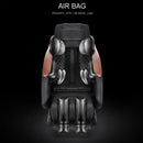 Massage chair with airbag technology on a black background