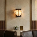 Alabaster Folded Halo Geometric Wall Sconce