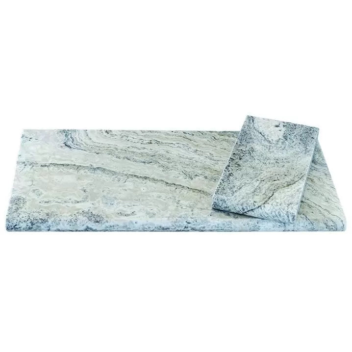 alaska silver travertine coping 12x24 tumbled angle wide view