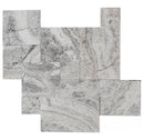 Alaska Silver Travertine Pattern Tumbled Pavers - Full Truckload product shot top view