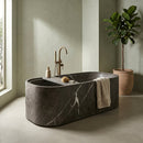 Alexandrette Black Marble Rectangular Bathtub with Tray - 32"x72"x20" - Honed
