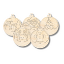 Unfinished Wood Layered Christmas Character Ornaments | 2 Piece | 5" Tall | 1/8" Wood | Wood Craft DIY