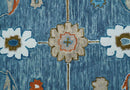 Allure Custom Made Modern Oushak Blue And Ivory Hand Tufted Wool Rug