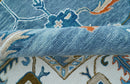 Allure Custom Made Modern Oushak Blue And Ivory Hand Tufted Wool Rug