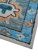 Allure Custom Made Traditional Design Peach And Blue Hand Tufted Wool Rug