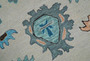 Allure Custom Made Traditional Design Peach And Blue Hand Tufted Wool Rug