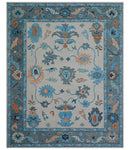 Allure Custom Made Traditional Design Peach And Blue Hand Tufted Wool Rug